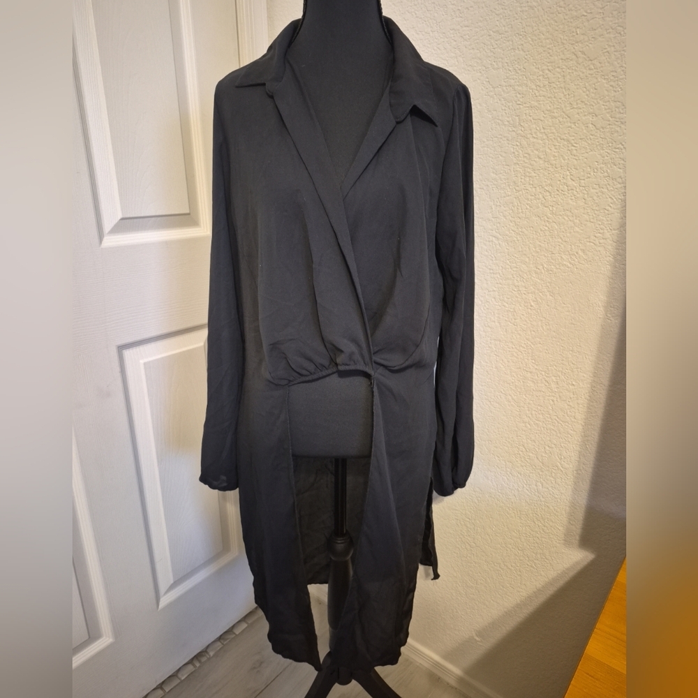 Hello Miss Black Drape Blouse